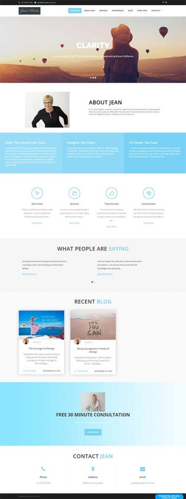 Aussie Website Development - Jean Adams, personal coach