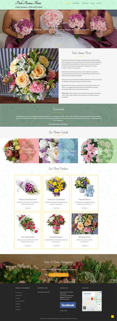Aussie Website Development - Park Avenue Florist - WooCommerce Website