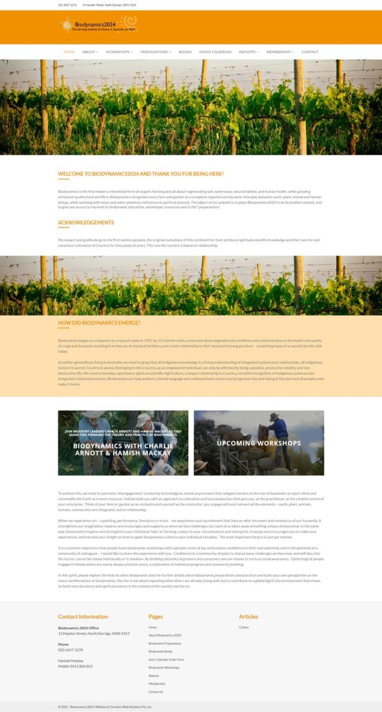 Website Design - Biodynamics 2024