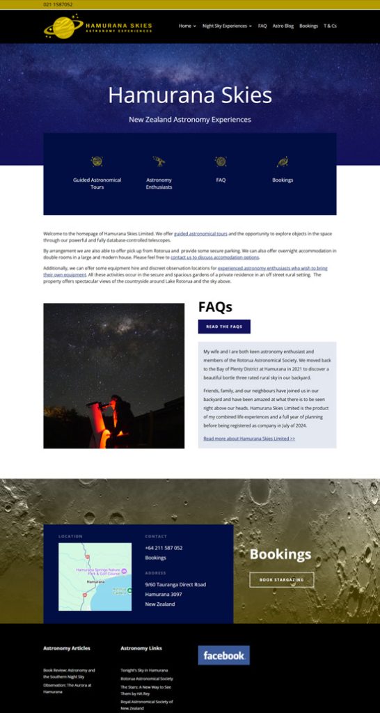 Hamurana Skies - WordPress Website Design