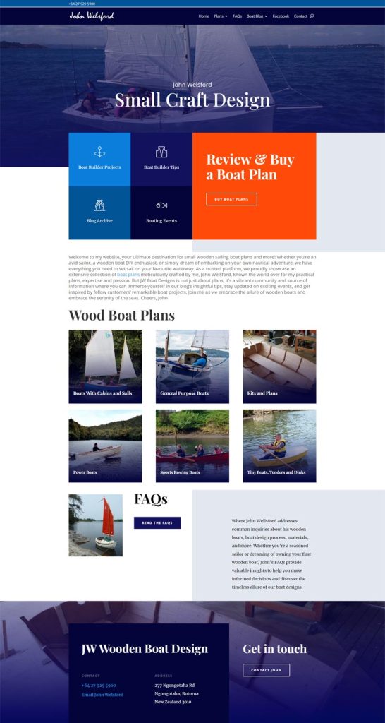NZ Ecommerce Website Design - JW Boat Design