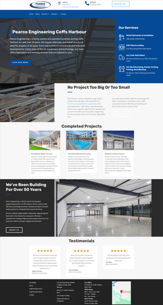 Pearce Engineering - New WordPress Website